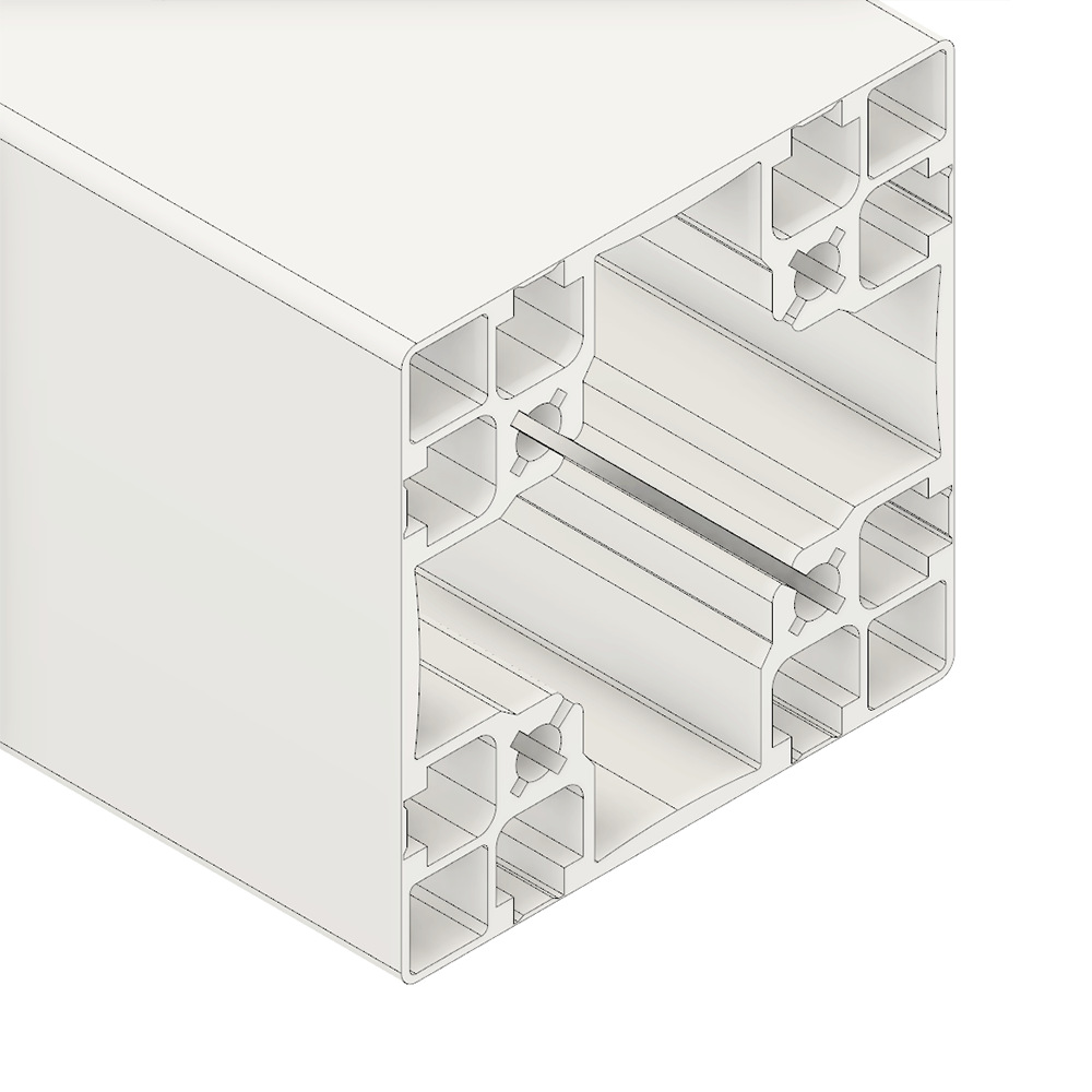 10-9090S4-0-1500MM MODULAR SOLUTIONS EXTRUDED PROFILE<br>90MMX 90MM SMOOTH SIDES TEAR AWAY, CUT TO THE LENGTH OF 1500 MM